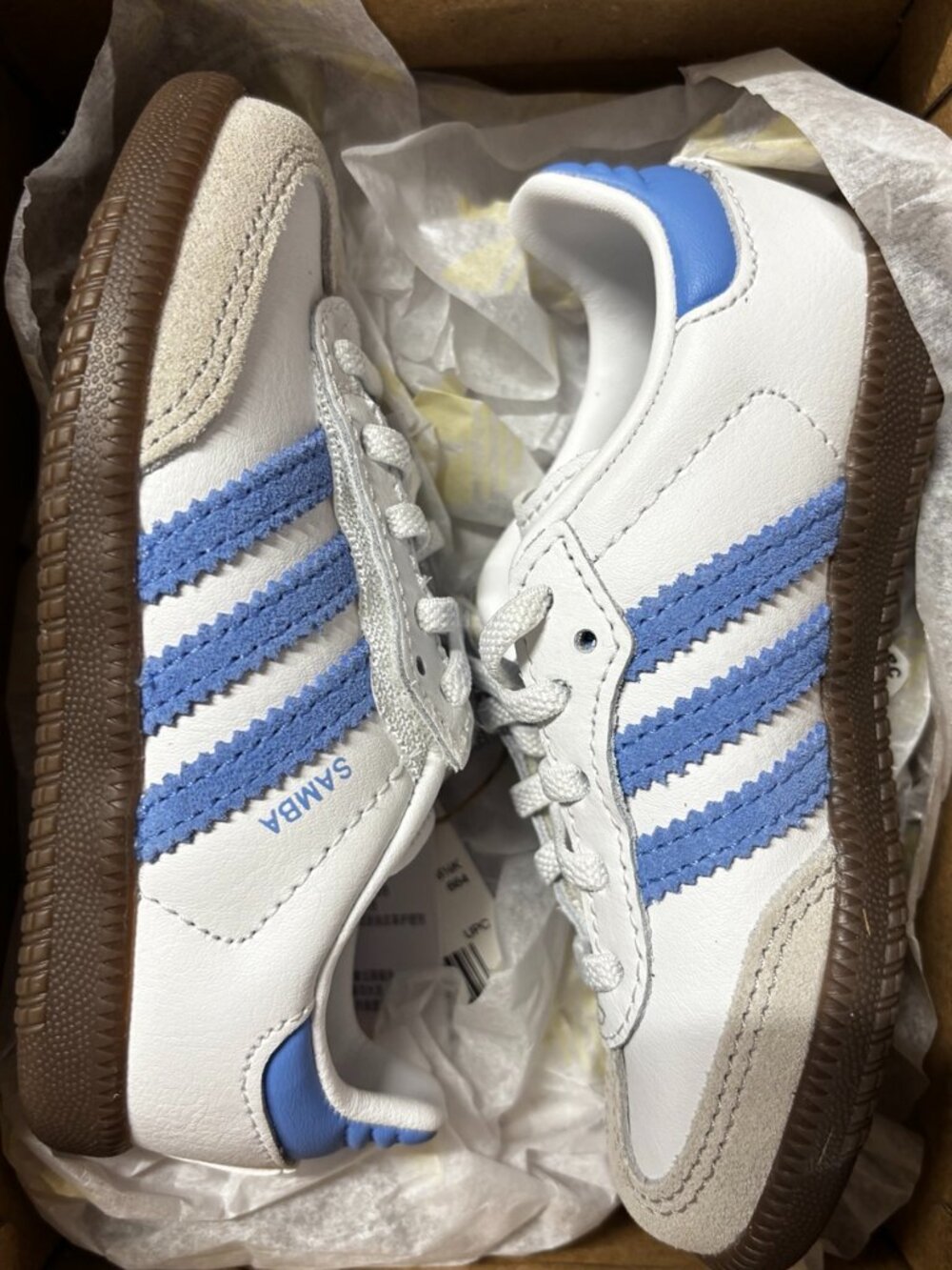 Adidas Samba OG Kids White Blue Gum Shoes Size 7K – New With Tags